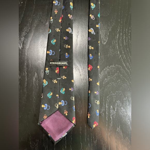 String beans tie- men’s tie- pacifier new dad , dad to be , fathers gift- binkie - Picture 8 of 11